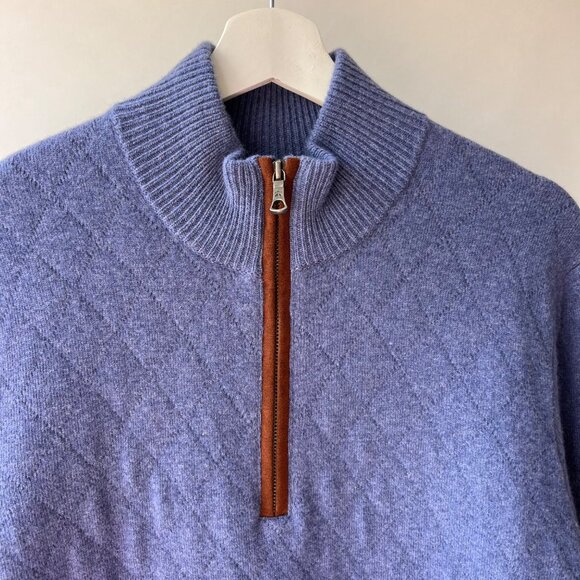 Brooks Brothers Wool Cashmere Half-Zip Sweater, Size L P2 - Picture 4 of 8